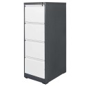 Szafka metalowa na dokumenty FURVERO W4S G/S kartotekowa 4 szuflady S-45 cm grafitowa szary front