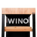 Regał na wino Mega-M H-205 - górna część z napisem WINO i drewnianą półką
