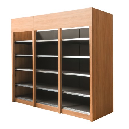 Regał na alkohol Mega-M H-241 cm L-308 cm G-72 cm dąb sonoma kreuj swój biznes z Wyposażenie sklepów i instytucji  - Kreuj swój biznes z 4store.pl