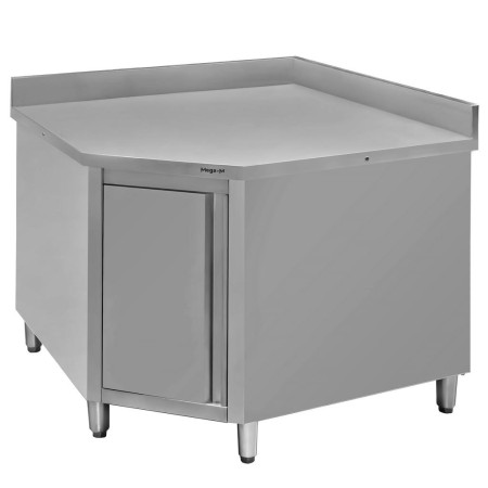 Stół gastronomiczny ze stali nierdzewnej narożny przyścienny z szafką Mega-M 100x60x85 cm kreuj swój biznes z Wyposażenie sklepów i instytucji  - Kreuj swój biznes z 4store.pl