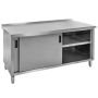 Stół gastronomiczny ze stali nierdzewnej spawany przyścienny z szafką Mega-M 150x60x85 cm kreuj swój biznes z Wyposażenie sklepów i instytucji  - Kreuj swój biznes z 4store.pl