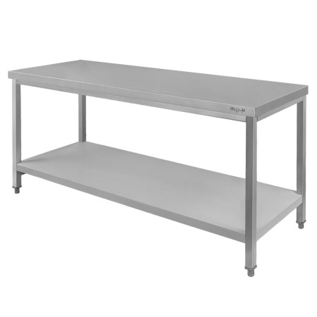 Stół gastronomiczny ze stali nierdzewnej centralny z półką Mega-M 150x60x85 cm kreuj swój biznes z Wyposażenie sklepów i instytucji  - Kreuj swój biznes z 4store.pl