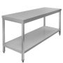 Stół gastronomiczny ze stali nierdzewnej centralny z półką Mega-M 150x60x85 cm kreuj swój biznes z Wyposażenie sklepów i instytucji  - Kreuj swój biznes z 4store.pl