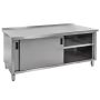 Stół gastronomiczny ze stali nierdzewnej spawany przyścienny z szafką Mega-M 180x70x85 cm kreuj swój biznes z Wyposażenie sklepów i instytucji  - Kreuj swój biznes z 4store.pl