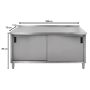 Stół gastronomiczny ze stali nierdzewnej spawany przyścienny z szafką Mega-M 180x70x85 cm kreuj swój biznes z Wyposażenie sklepów i instytucji  - Kreuj swój biznes z 4store.pl