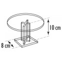 Stojak z plexi okrągły 170x100 mm - rysunek techniczny z wymiarami