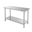 Stół gastronomiczny ze stali nierdzewnej centralny z półką Mega-M STANDARD 140x70x85 cm