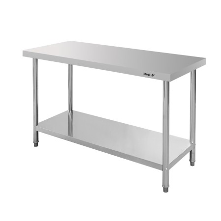 Stół gastronomiczny ze stali nierdzewnej centralny z półką Mega-M STANDARD 140x70x85 cm kreuj swój biznes z Wyposażenie sklepów i instytucji  - Kreuj swój biznes z 4store.pl