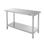 Stół gastronomiczny ze stali nierdzewnej centralny z półką Mega-M STANDARD 140x70x85 cm kreuj swój biznes z Wyposażenie sklepów i instytucji  - Kreuj swój biznes z 4store.pl