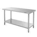 Stół gastronomiczny ze stali nierdzewnej centralny z półką Mega-M STANDARD 150x70x85 cm