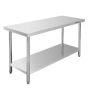 Stół gastronomiczny ze stali nierdzewnej centralny z półką Mega-M STANDARD 150x70x85 cm kreuj swój biznes z Wyposażenie sklepów i instytucji  - Kreuj swój biznes z 4store.pl