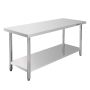 Stół gastronomiczny ze stali nierdzewnej centralny z półką Mega-M STANDARD 160x70x85 cm kreuj swój biznes z Wyposażenie sklepów i instytucji  - Kreuj swój biznes z 4store.pl