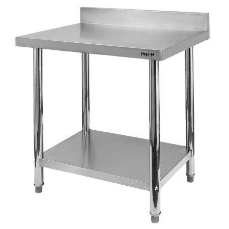 Stół gastronomiczny ze stali nierdzewnej przyścienny z półką Mega-M STANDARD 80x70x85 cm kreuj swój biznes z Wyposażenie sklepów i instytucji  - Kreuj swój biznes z 4store.pl