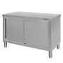 Stół gastronomiczny ze stali nierdzewnej centralny z szafką Mega-M 150x60x85 cm kreuj swój biznes z Wyposażenie sklepów i instytucji  - Kreuj swój biznes z 4store.pl