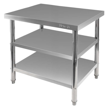 Stół gastronomiczny ze stali nierdzewnej centralny z 2 półkami Mega-M X STANDARD 100x60x85 cm kreuj swój biznes z Wyposażenie sklepów i instytucji  - Kreuj swój biznes z 4store.pl