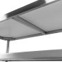 Stół gastronomiczny ze stali nierdzewnej centralny z 2 półkami Mega-M X STANDARD 140x60x85 cm kreuj swój biznes z Wyposażenie sklepów i instytucji  - Kreuj swój biznes z 4store.pl