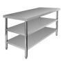 Stół gastronomiczny ze stali nierdzewnej centralny z 2 półkami Mega-M X STANDARD 150x60x85 cm kreuj swój biznes z Wyposażenie sklepów i instytucji  - Kreuj swój biznes z 4store.pl