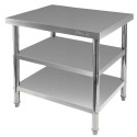 Stół gastronomiczny ze stali nierdzewnej centralny z 2 półkami Mega-M X STANDARD 100x70x85 cm
