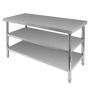 Stół gastronomiczny ze stali nierdzewnej centralny z 2 półkami Mega-M X STANDARD 140x70x85 cm kreuj swój biznes z Wyposażenie sklepów i instytucji  - Kreuj swój biznes z 4store.pl