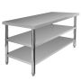 Stół gastronomiczny ze stali nierdzewnej centralny z 2-półkami Mega-M X STANDARD 160x70x85 cm kreuj swój biznes z Wyposażenie sklepów i instytucji  - Kreuj swój biznes z 4store.pl
