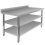Stół gastronomiczny ze stali nierdzewnej przyścienny z 2 półkami Mega-M X STANDARD 150x70x85 cm kreuj swój biznes z Wyposażenie sklepów i instytucji  - Kreuj swój biznes z 4store.pl