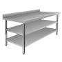 Stół gastronomiczny ze stali nierdzewnej przyścienny z 2 półkami Mega-M X STANDARD 160x70x85 cm kreuj swój biznes z Wyposażenie sklepów i instytucji  - Kreuj swój biznes z 4store.pl