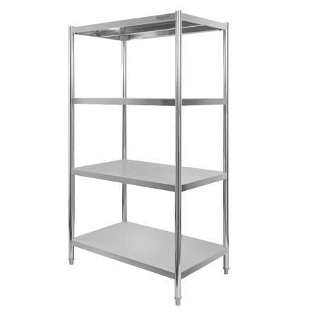 Regał ze stali nierdzewnej z 4 półkami Mega-M 80x60x180 cm kreuj swój biznes z Wyposażenie sklepów i instytucji  - Kreuj swój biznes z 4store.pl