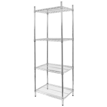 Regał gastronomiczny druciany chromowany Mega-M 4-półkowy 60x45x180 cm kreuj swój biznes z Wyposażenie sklepów i instytucji  - Kreuj swój biznes z 4store.pl