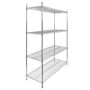 Regał gastronomiczny druciany chromowany Mega-M 4-półkowy 120x45x180 cm kreuj swój biznes z Wyposażenie sklepów i instytucji  - Kreuj swój biznes z 4store.pl