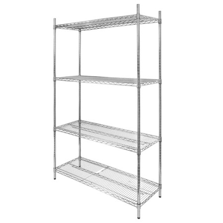 Regał gastronomiczny druciany chromowany Mega-M 4-półkowy 90x60x180 cm kreuj swój biznes z Wyposażenie sklepów i instytucji  - Kreuj swój biznes z 4store.pl