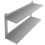 Półka ze stali nierdzewnej wisząca dwupoziomowa Mega-M 120x30 cm kreuj swój biznes z Wyposażenie sklepów i instytucji  - Kreuj swój biznes z 4store.pl