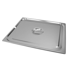 Pokrywka do GN 2/1 ze stali nierdzewnej Mega-M 65x53 cm z wycięciem na chochlę