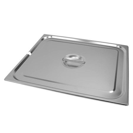 Pokrywka do GN 2/1 ze stali nierdzewnej Mega-M 65x53 cm z wycięciem na chochlę kreuj swój biznes z Wyposażenie sklepów i instytucji  - Kreuj swój biznes z 4store.pl