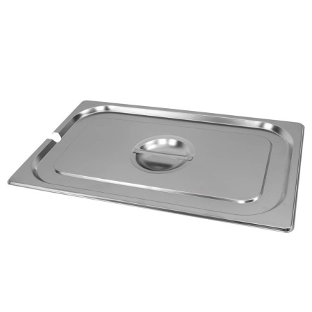 Pokrywka do GN 1/1 ze stali nierdzewnej Mega-M 53x32,5 cm z wycięciem na chochlę kreuj swój biznes z Wyposażenie sklepów i instytucji  - Kreuj swój biznes z 4store.pl