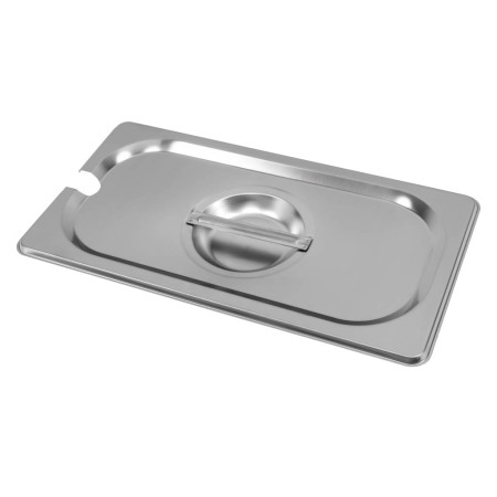 Pokrywka do GN 1/3 ze stali nierdzewnej Mega-M 32,5x17,6 cm z wycięciem na chochlę kreuj swój biznes z Wyposażenie sklepów i instytucji  - Kreuj swój biznes z 4store.pl