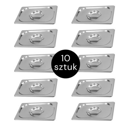 Pokrywka do GN 1/4 ze stali nierdzewnej Mega-M 26,5×16,2 cm zestaw 10 szt. kreuj swój biznes z Wyposażenie sklepów i instytucji  - Kreuj swój biznes z 4store.pl