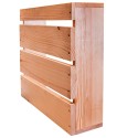 Skrzynka drewniana Mega-M 40x37x11 cm - widok z boku na szczeliny między deskami