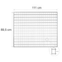 Krata pomostowa WEMA 111x89,5 cm - rysunek techniczny z wymiarami i oczkiem siatki