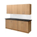 Zestaw mebli kuchennych do pomieszczeń socjalnych Mega-M L-200 cm G-60 cm H-86 cm Dąb Sonoma