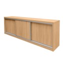 Komoda biurowa z drzwiami przesuwnymi Mega-M L-280 cm G-50 cm H-90 cm dąb sonoma