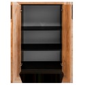 Szafka biurowa Mega-M 70x35x120 cm dąb kraft/czarny - otwarte drzwi, wnętrze z półkami