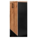 Szafka biurowa Mega-M 70x35x120 cm dąb kraft/czarny - widok z boku i z przodu