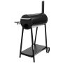 Grill ogrodowy węglowy beczka z pokrywą i kominem Mega-M stolik boczny 53x29 cm kreuj swój biznes z Wyposażenie sklepów i instytucji  - Kreuj swój biznes z 4store.pl