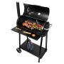 Grill ogrodowy węglowy beczka z pokrywą i kominem Mega-M stolik boczny 53x29 cm kreuj swój biznes z Wyposażenie sklepów i instytucji  - Kreuj swój biznes z 4store.pl