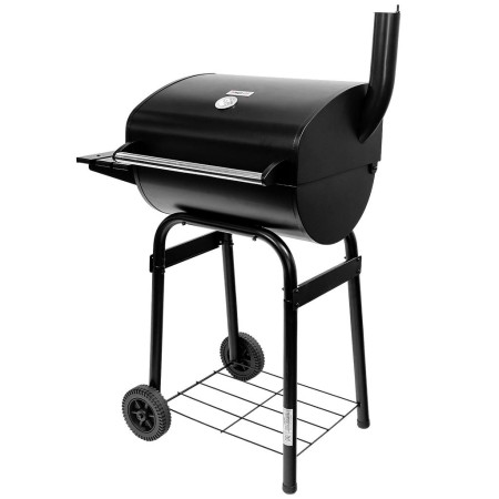 Grill ogrodowy węglowy z pokrywą i kominem Mega-M stolik boczny 34.5x23 cm kreuj swój biznes z Wyposażenie sklepów i instytucji  - Kreuj swój biznes z 4store.pl