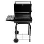 Grill ogrodowy węglowy z pokrywą i kominem Mega-M stolik boczny 34.5x23 cm kreuj swój biznes z Wyposażenie sklepów i instytucji  - Kreuj swój biznes z 4store.pl