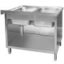 Zlew gastronomiczny spawany dwukomorowy z szafką Mega-M 100x70x85 cm stal nierdzewna kreuj swój biznes z Wyposażenie sklepów i instytucji  - Kreuj swój biznes z 4store.pl
