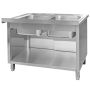 Zlew gastronomiczny spawany dwukomorowy z szafką Mega-M 120x70x85 cm stal nierdzewna kreuj swój biznes z Wyposażenie sklepów i instytucji  - Kreuj swój biznes z 4store.pl