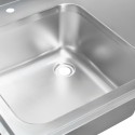 Zlew gastronomiczny z półką Mega-M 120x60x85 cm - komora z odpływem i otwór na baterię