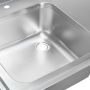 Zlew gastronomiczny spawany z komorą po lewej stronie i półką Mega-M 120x60x85 cm stal nierdzewna kreuj swój biznes z Wyposażenie sklepów i instytucji  - Kreuj swój biznes z 4store.pl
